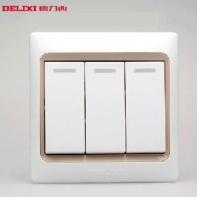 德力西DELIXI开关插座 CD280简欧系列 三开单控开关面板