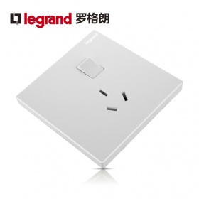 TCL罗格朗开关插座面板K8逸景玉兰白系列工程家用一开三孔16A插座面板