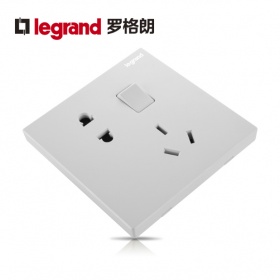 TCL罗格朗开关插座面板K8逸景玉兰白系列工程家用一开单控五孔10A插座面板