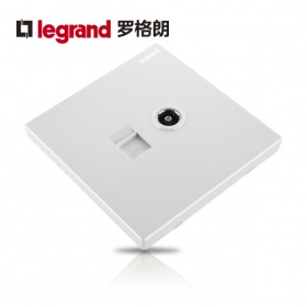 TCL罗格朗开关插座面板K8逸景玉兰白系列工程家用电视+电脑网络插座面板