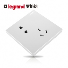 TCL罗格朗开关插座面板K8逸景玉兰白系列工程家用错位斜五孔10A插座面板