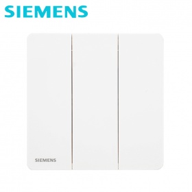 西门子SIEMENS开关插座面板睿致炫白系列开关三联单控面板