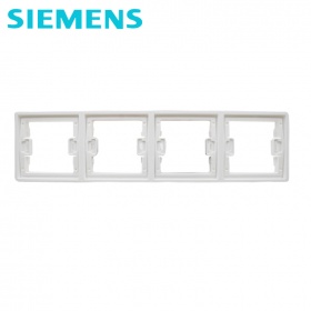 西门子SIEMENS开关插座面板睿致炫白系列开关四联边框面板