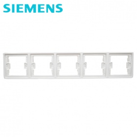西门子SIEMENS开关插座面板睿致炫白系列开关五联边框面板