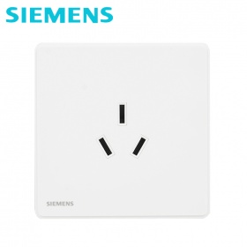 西门子SIEMENS开关插座面板睿致炫白系列插座三孔10A面板