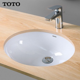 TOTO台盆LW537RB陶瓷椭圆嵌入式家用卫生间洗手洗脸池面盆台下盆