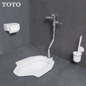 TOTO蹲便器CW9RB公共家用卫生间水箱陶瓷大便池蹲坑套装明装蹲厕