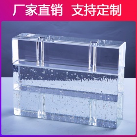 玻璃砖透明方形隔断墙卧室酒店吧台背景玄关磨砂彩色水晶砖规格纹理定制