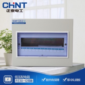 正泰CHNT照明配电箱 PZ30-12回路230*240*90 明装 安装断路器照明箱 铁箱 1.0厚