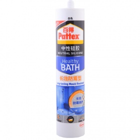 汉高百得（Pattex）SBSD Plus-W 中性硅胶 玻璃胶 密封胶 2倍防霉持久密封 长效防霉型 白色-300ml 单支装