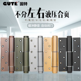 固特（GUTE）背景墙隐形门弹簧液压合叶带闭门器缓冲自动关门定位阻尼合页 沙银色左右通用