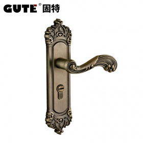 固特GUTE 门锁室内欧式卧室把手实木静音锁具(适合门厚38-43mm) 7585 青古色 左右通用型