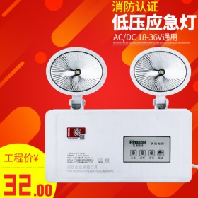 兀拿斯特低压ACDC24V18V36V消防应急灯双头LED壁挂事故照明灯1390