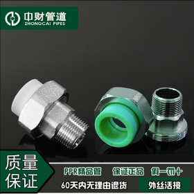 中财管道冷热水管绿精品工程家装管ppr水管配件 铜螺纹外丝活接
