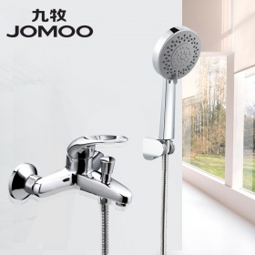 九牧全铜浴缸淋浴三联水龙头 卫浴冷热混水阀 浴室明暗装花洒3577套装